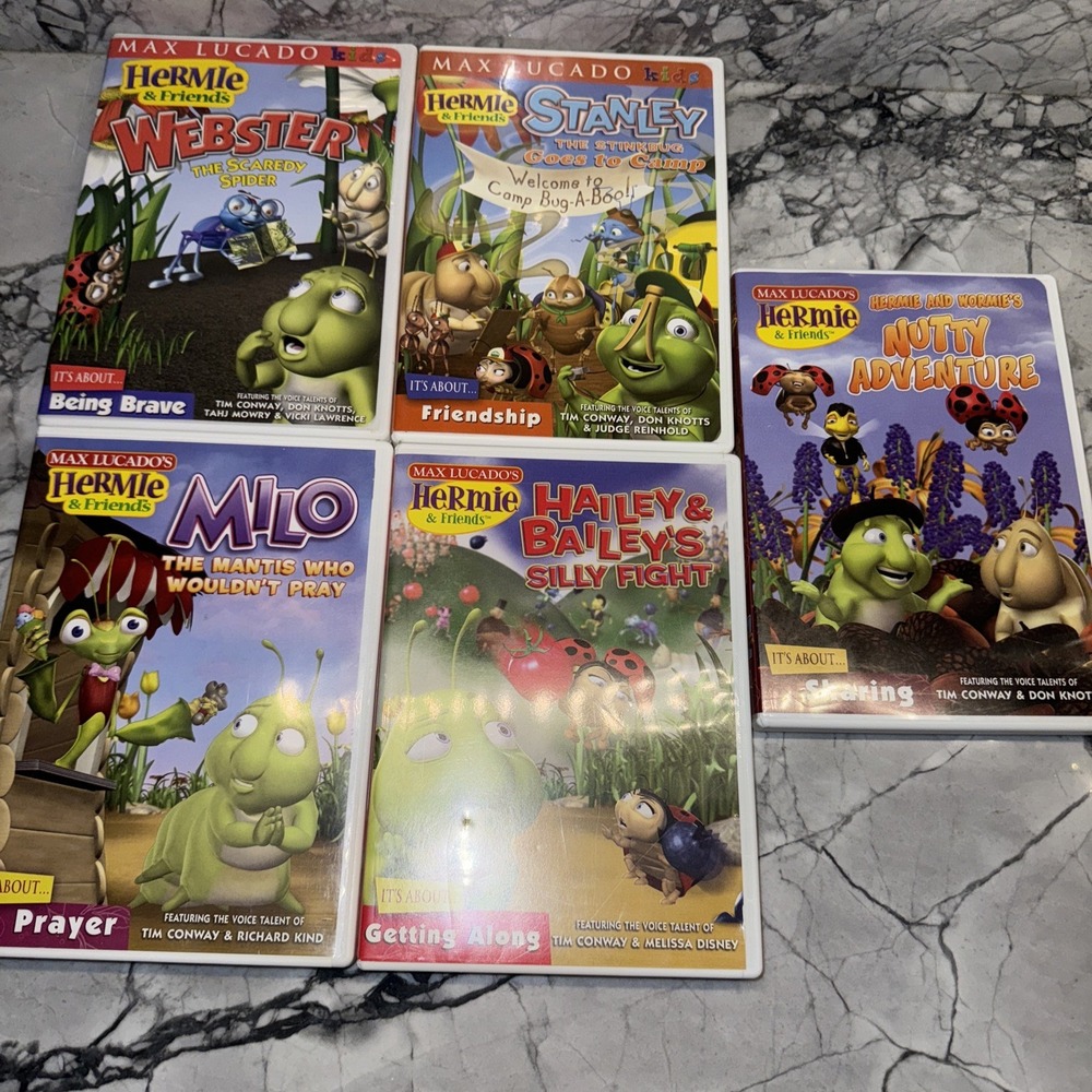 Max Lucado Hermie & Friends DVDs Lot Of 5 Nelson Bible Christian